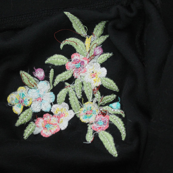 BCBG MaxAzria Intricately Embroidered Velour Sweatsuit Pants - Picture 7 of 9